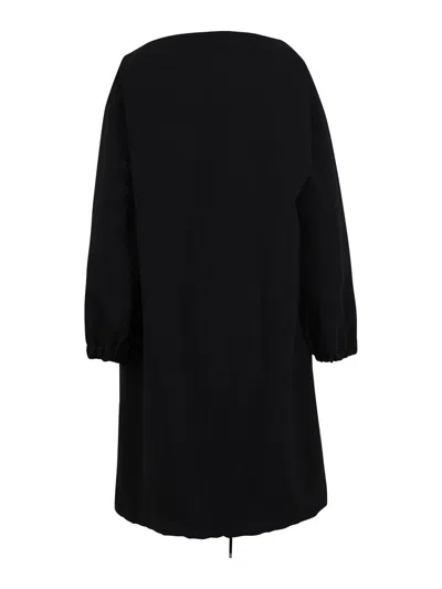 Plan C Oversized Coat With Drawstring In Black