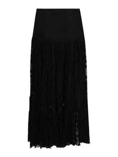 Ulla Johnson Vivian Wool And Lace Skirt In Multi