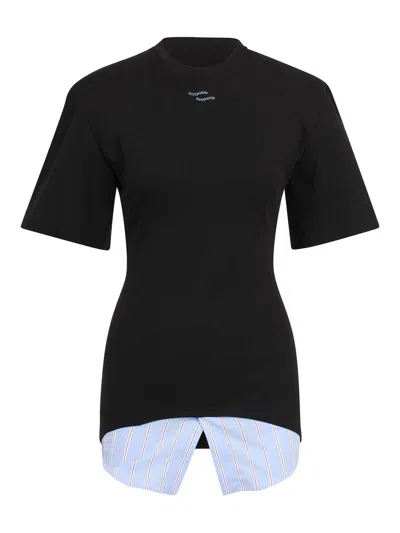 Ssheena Game Mini Skirt With Mock Shirt Detail In Black