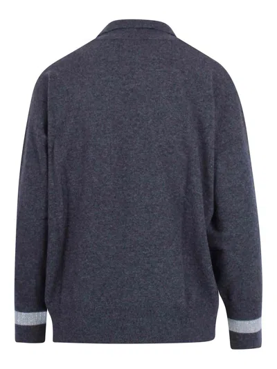 Ermanno Firenze Wool Sweater With Collar In Blue