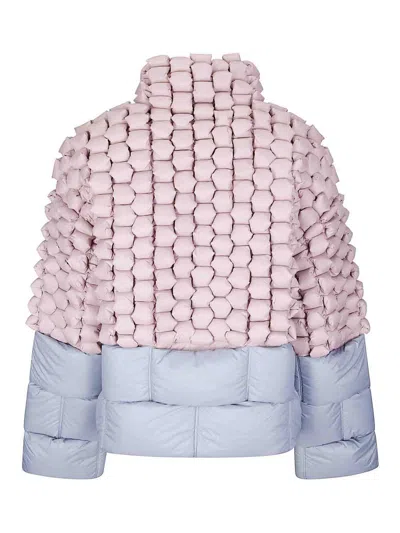 Raxxy Cropped Puffer Jacket With Three-dimensional Texture In Animal Print
