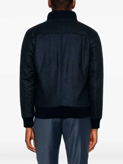 Barba Napoli Cashmere Bomber Jacket In Blue