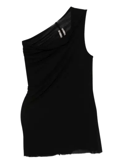 Rick Owens Athena Top With Asymmetrical Sleeves In Black