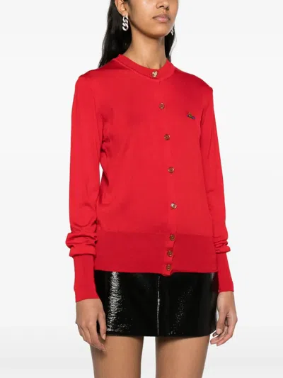 Vivienne Westwood Bea Lightweight Cotton Blend Cardigan Clothing In Red
