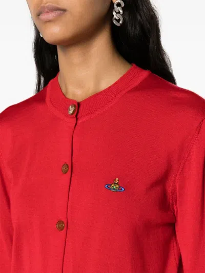 Vivienne Westwood Bea Lightweight Cotton Blend Cardigan Clothing In Red