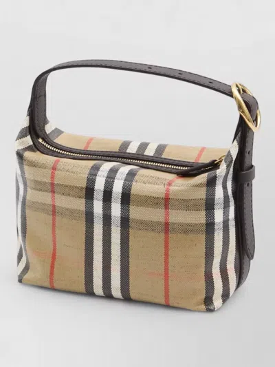 Burberry Women Coated Canvas Handbag With Check Pattern In Multi