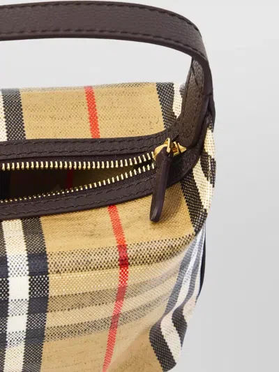 Burberry Women Coated Canvas Handbag With Check Pattern In Multi