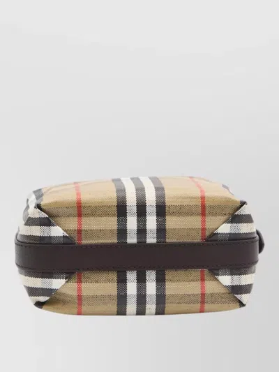 Burberry Women Coated Canvas Handbag With Check Pattern In Multi