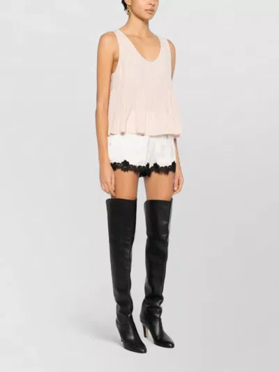 Chloé Silk Top Sleeveless V Neckline Pleated