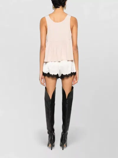 Chloé Silk Top Sleeveless V Neckline Pleated