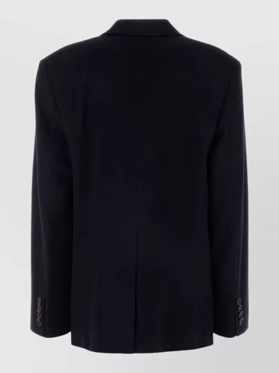 Miu Miu Wool Blend Blazer Back Vent Button Cuffs In Black