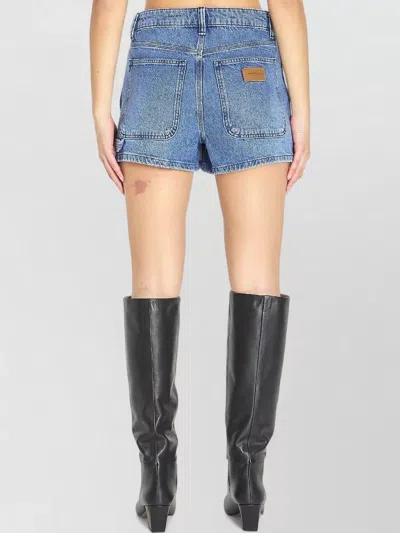 Alexander Wang Denim High Waist Carpenter Mini Skort In Blue