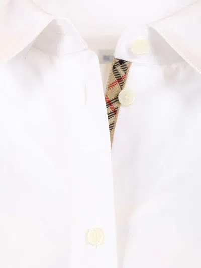 Burberry Poplin Shirt With Ekd Embroidery In White