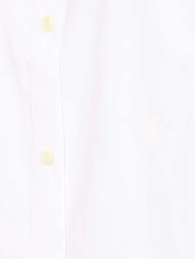Burberry Poplin Shirt With Ekd Embroidery In White