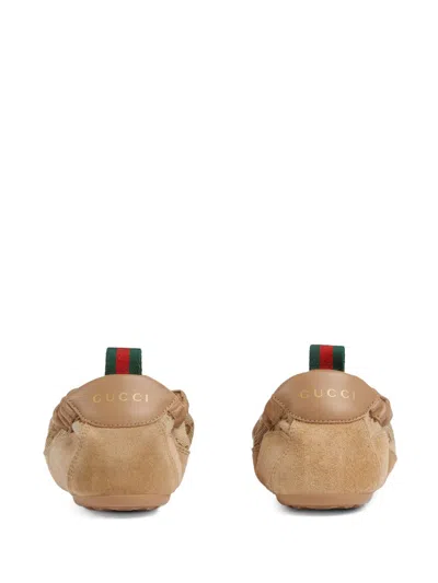 Gucci Shift Low Top Sneakers Rubber Sole Stripe In Brown