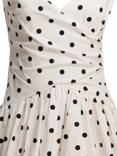 Self-portrait Polka Dot Flared Midi Dress In Multi