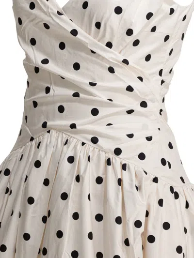 Self-portrait Polka Dot Flared Midi Dress In Multi