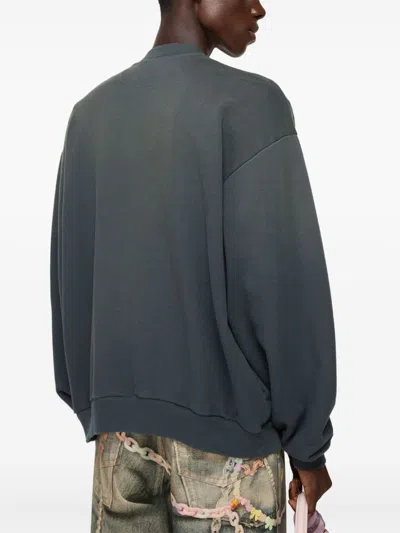 Acne Studios Knit Sweatshirt Long Sleeves Ribbed Cuffs Hem In Blue