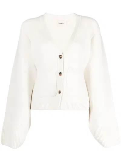 Khaite Scarlet Cashmere Cardigan In White