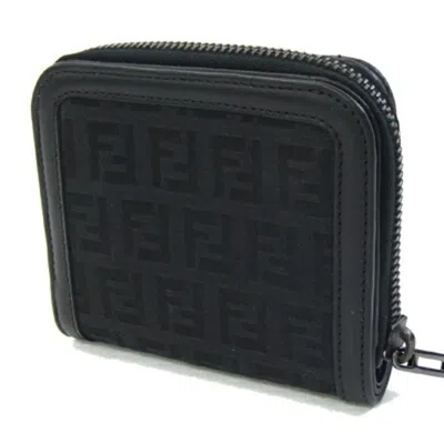 Pre-owned Fendi Black Canvas Leather Wallet (bi-fold) ()