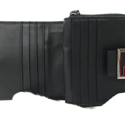 Pre-owned Fendi Black Canvas Leather Wallet (bi-fold) ()