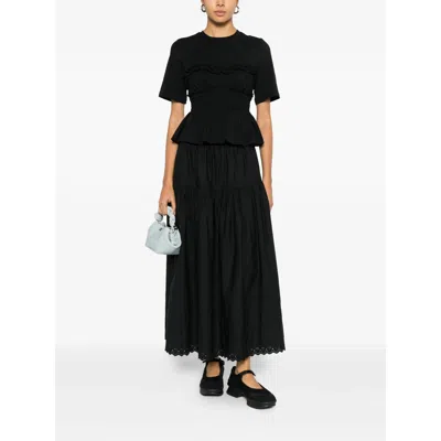 Cecilie Bahnsen Vilde Shirred Peplum T-shirt In Multi