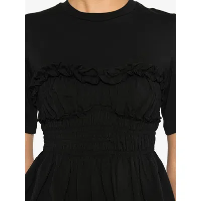 Cecilie Bahnsen Vilde Shirred Peplum T-shirt In Multi