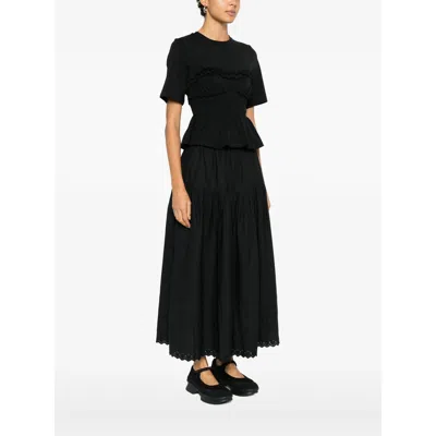 Cecilie Bahnsen Vilde Shirred Peplum T-shirt In Multi