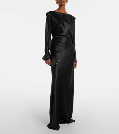 Saint Laurent Midnight Small Leather Clutch In Black