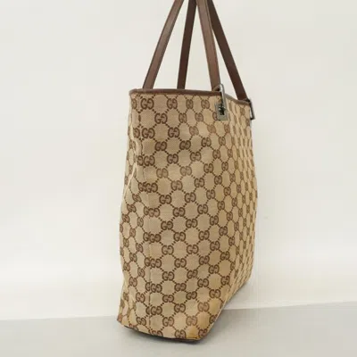 Pre-owned Gucci Beige Brown Canvas Tote Bag () In Multi
