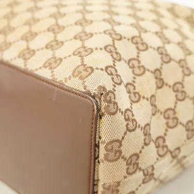 Pre-owned Gucci Beige Brown Canvas Tote Bag () In Multi