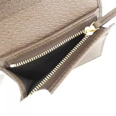Pre-owned Gucci Beige Brown Gg Supreme Leather Wallet (bi-fold) () In Multi