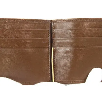 Pre-owned Gucci Beige Brown Gg Supreme Leather Wallet (bi-fold) () In Multi