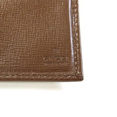 Pre-owned Gucci Beige Brown Gg Supreme Leather Wallet (bi-fold) () In Multi