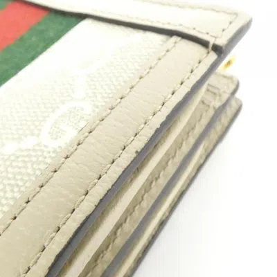 Pre-owned Gucci Beige Gg Supreme Canvas Wallet (bi-fold) () In Sand