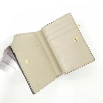 Pre-owned Gucci Beige Gg Supreme Canvas Wallet (bi-fold) () In Sand