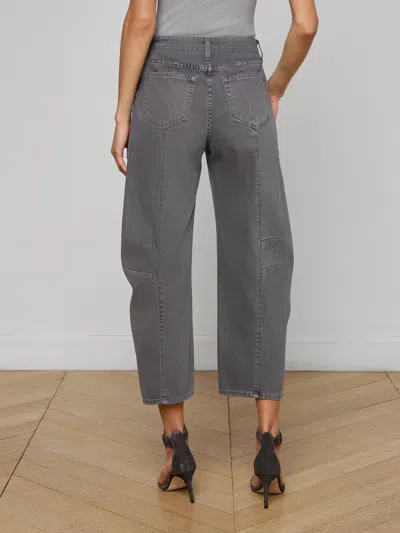 L'agence Cody Cropped Barrel-leg Jean In Gray