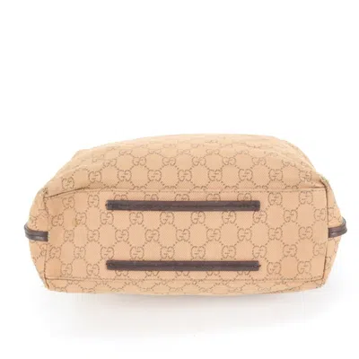 Pre-owned Gucci Brown Leather Canvas Tote Bag ()