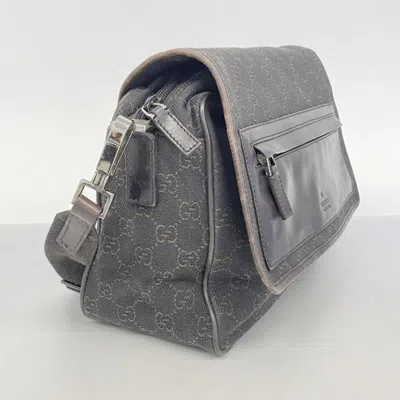 Pre-owned Gucci Dark Brown Denim Shoulder Bag ()