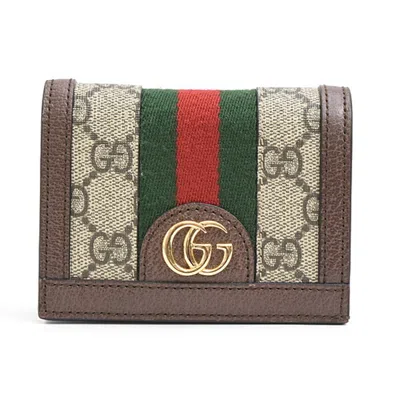 Pre-owned Gucci Gg Supreme Brown Gg Supreme Wallet (bi-fold) ()
