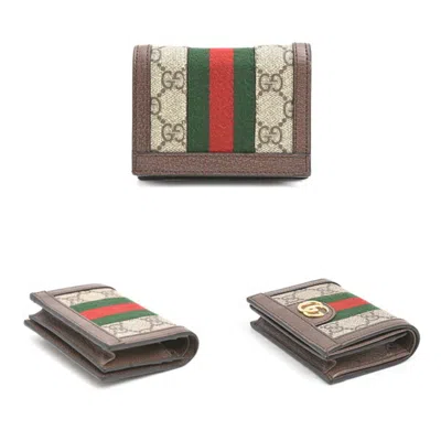 Pre-owned Gucci Gg Supreme Brown Gg Supreme Wallet (bi-fold) ()
