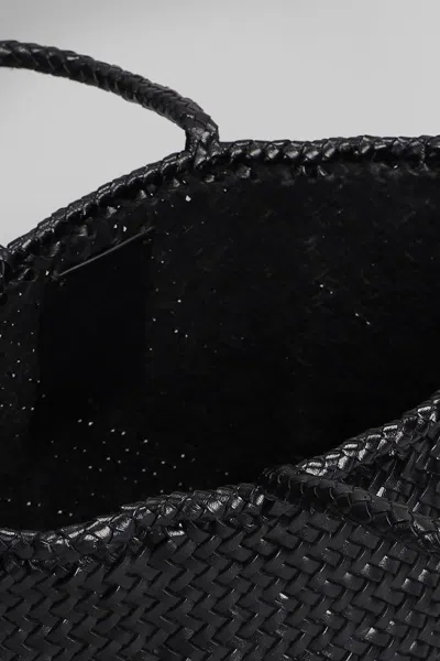 Dragon Diffusion Grace Basket Small Tote In Black Leather In White