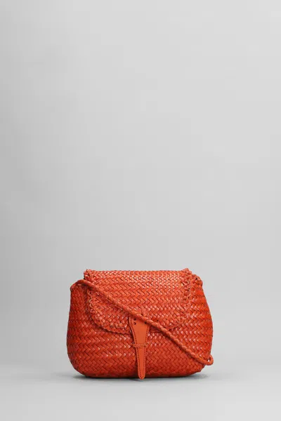 Dragon Diffusion Mini City Bag Shoulder Bag In Orange Leather In Blue