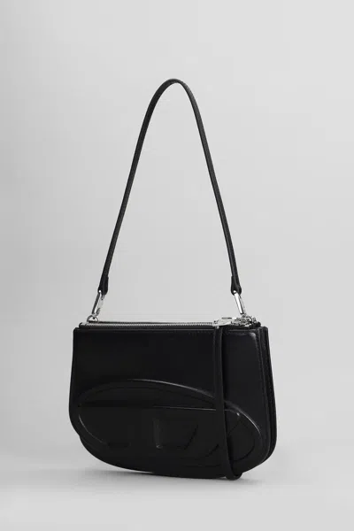 Diesel 1dr 20. Twin Shoulder Bag In Black Leather