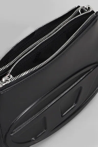 Diesel 1dr 20. Twin Shoulder Bag In Black Leather