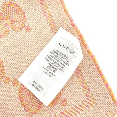 Pre-owned Gucci Wool Gg Logo Scarf In Women's Pink () In Multi