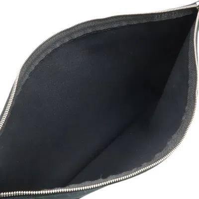 Pre-owned Hermes Black Cotton Canvas Clutch Bag Pouch ()