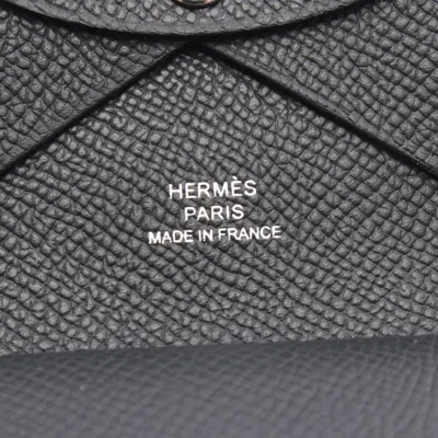 Pre-owned Hermes Black Epsom Leather Coin Purse/coin Case ()
