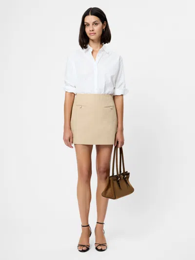 French Connection Cotton Twill Trench Miniskirt In Brown
