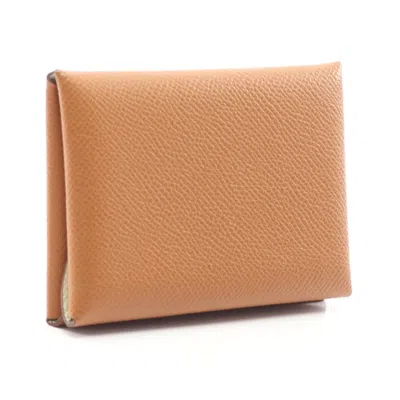 Pre-owned Hermes Brown Epsom Leather Coin Purse/coin Case ()
